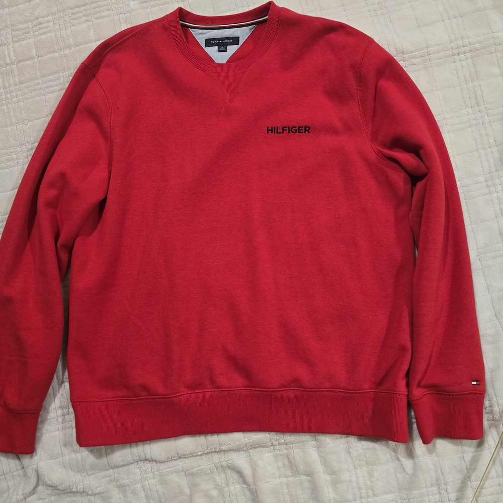 Tommy Hilfiger Men's Vibrant Red Crewneck Sweater